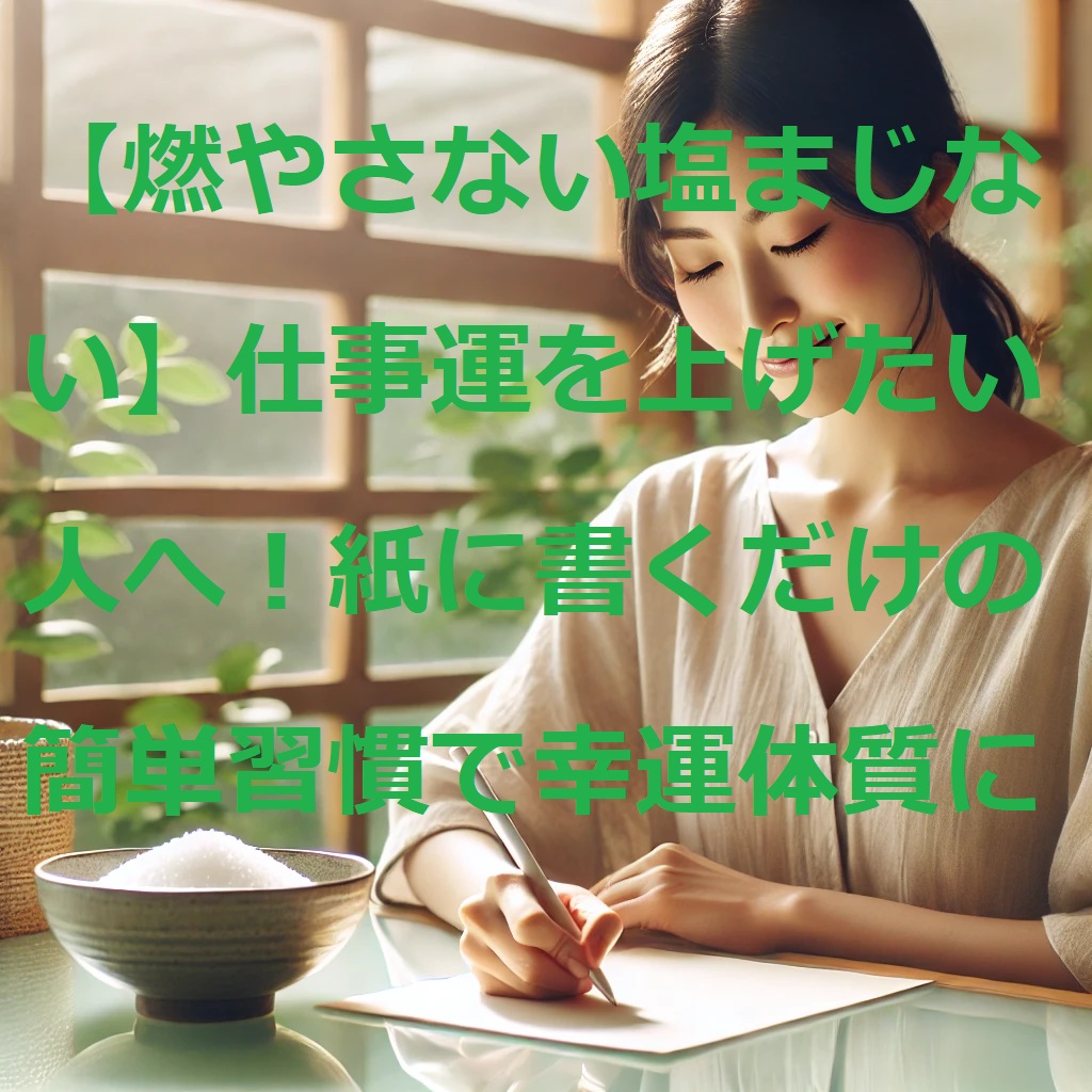 塩まじない 仕事運 燃やさない