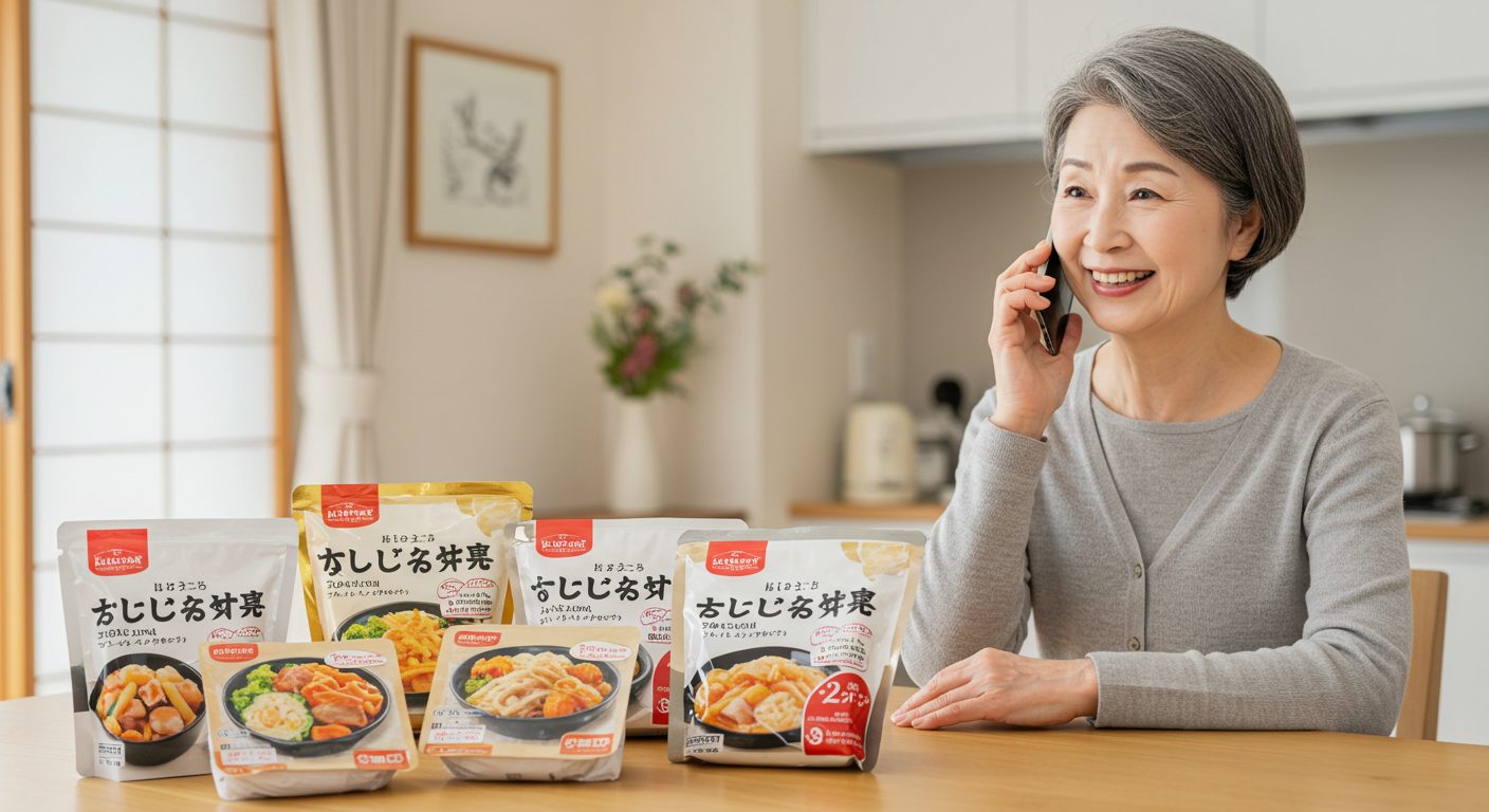 ウェルネスダイニングを親に贈って安心する50代の日本人女性